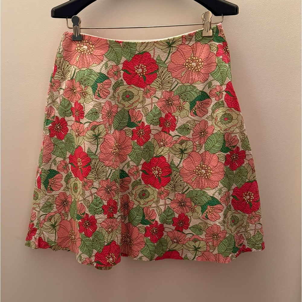GAP Red and Green Floral Skirt